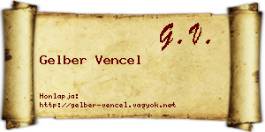 Gelber Vencel névjegykártya